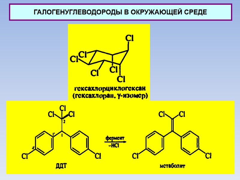 ГАЛОГЕНУГЛЕВОДОРОДЫ В ОКРУЖАЮЩЕЙ СРЕДЕ